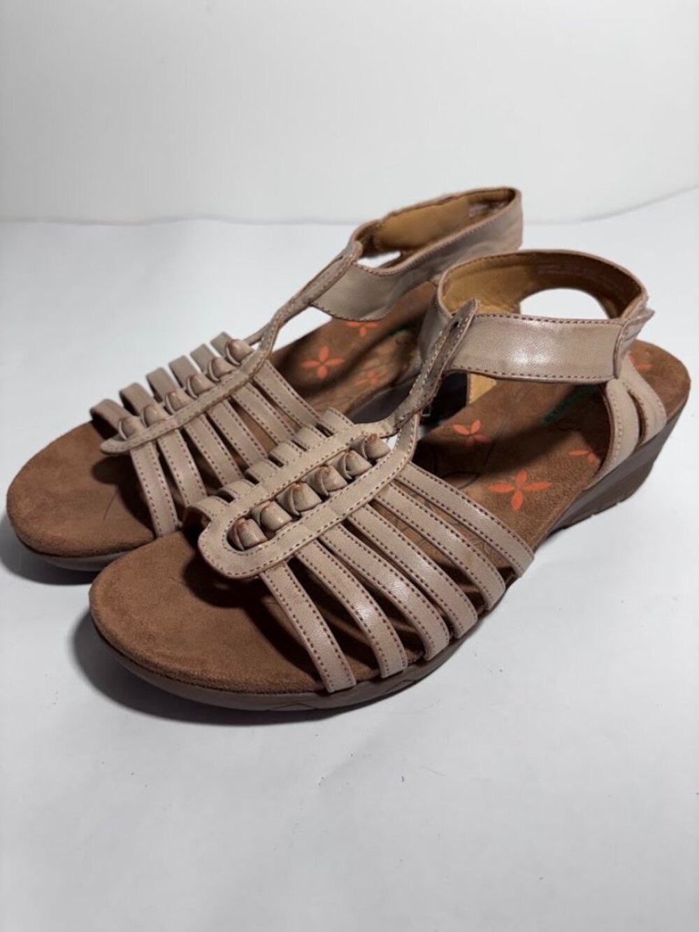 Baretraps Hermine Memory Foam Wedge Sandals Ankle Strap Womens Size 10